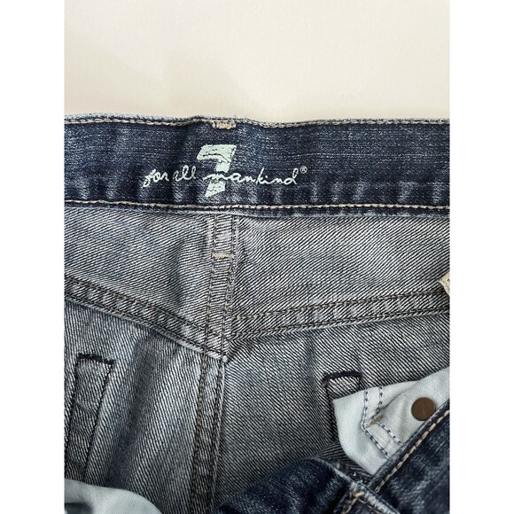 7 For All Mankind Women’s Dojo Grommet Bermuda Shorts Cutoff Raw Cuffed Hem 8 - Picture 4 of 5